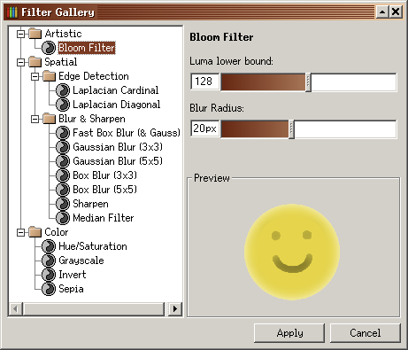 Filter Gallery Window
